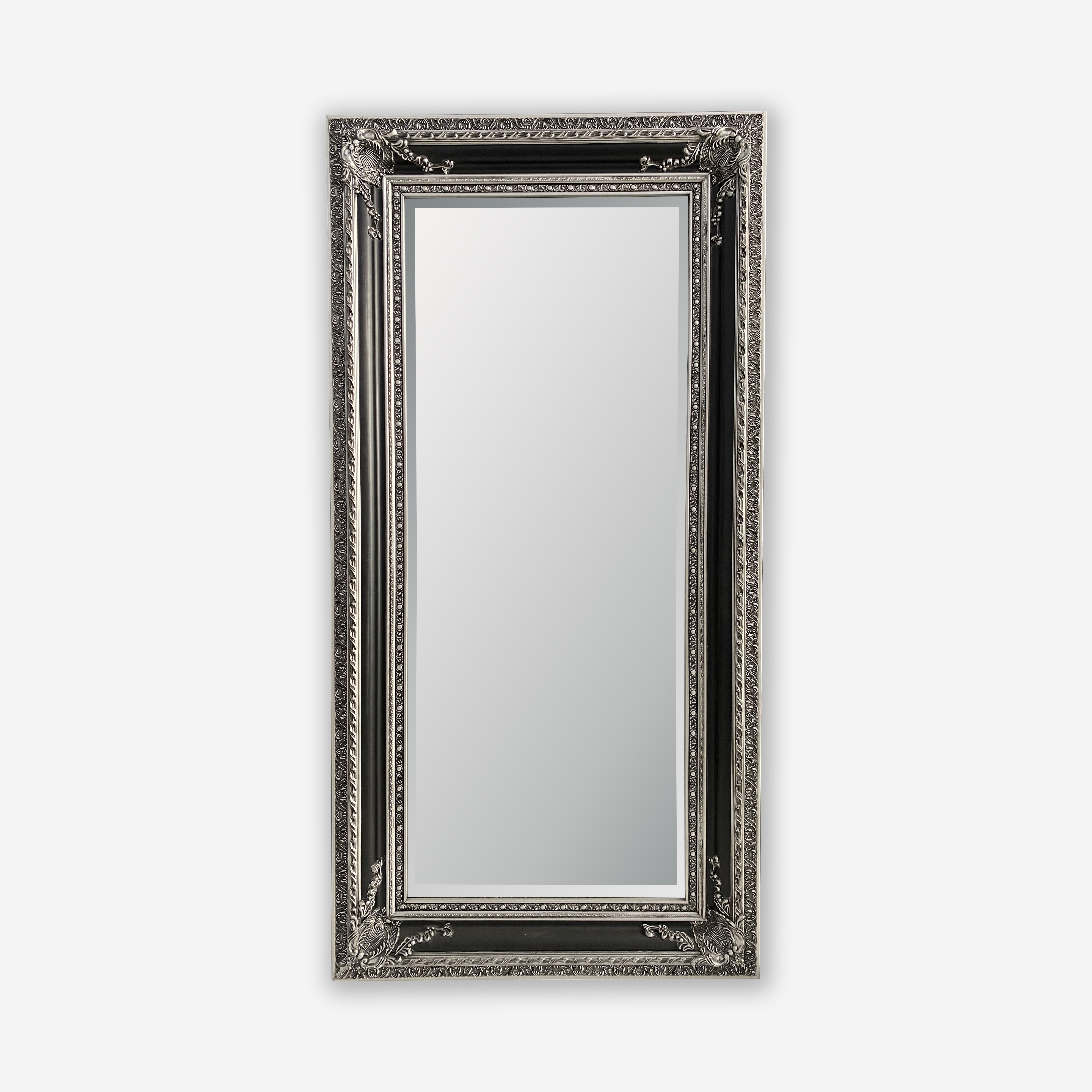 silver hanging mirror